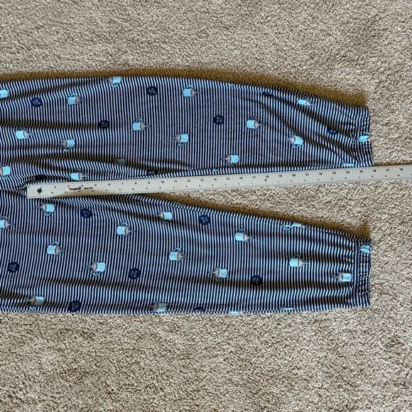 Life Is Good Sleep Pajama Joggers Coffee Mug Navy Stripe Lounge Women’s Medium - Picture 8 of 8